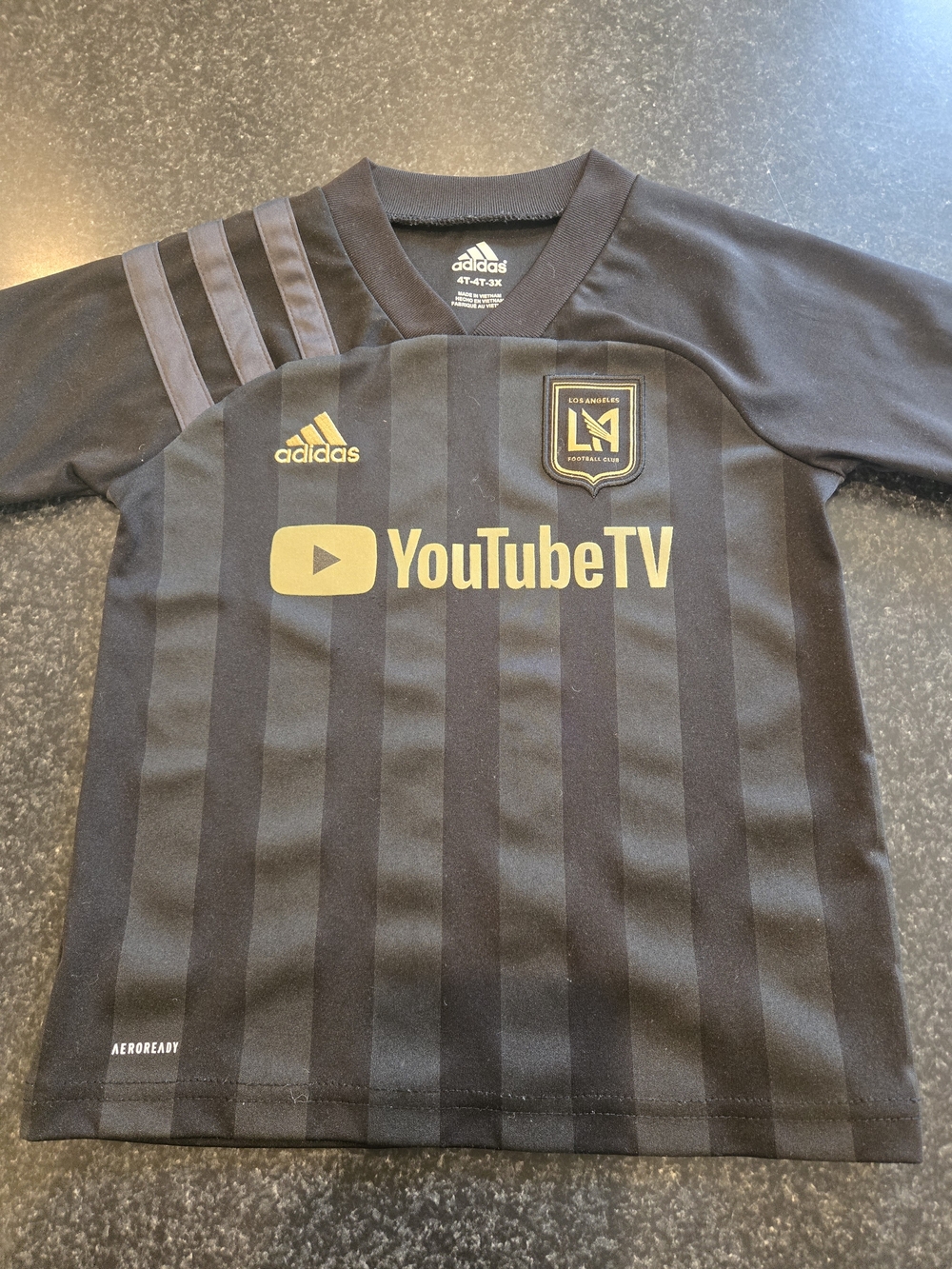 adidas Kids LAFC Black and Gold Short-Sleeve Jersey